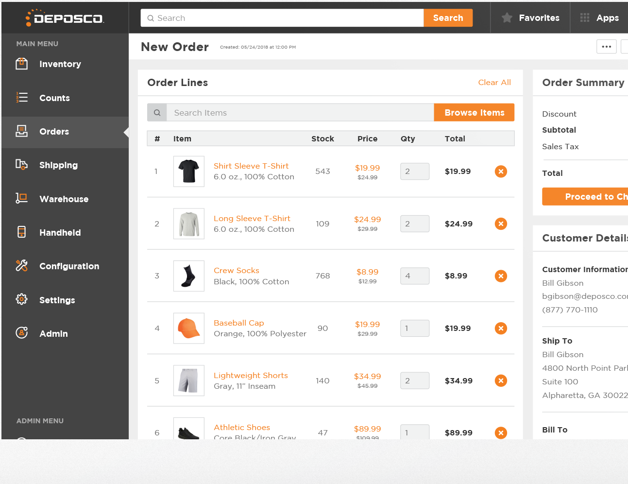 Bright Order screenshot: Bright Order order management