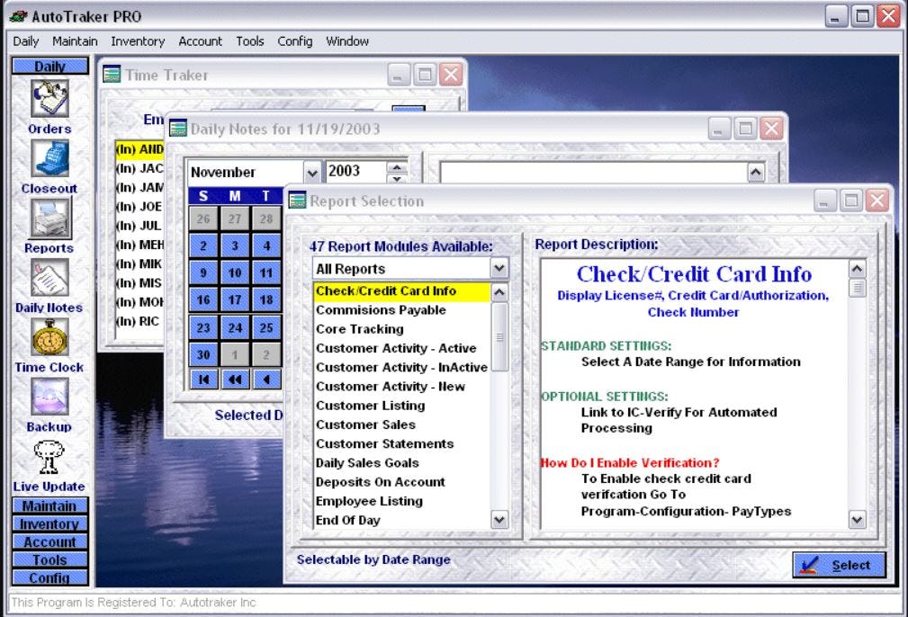 AutoTraker Software - AutoTraker reports