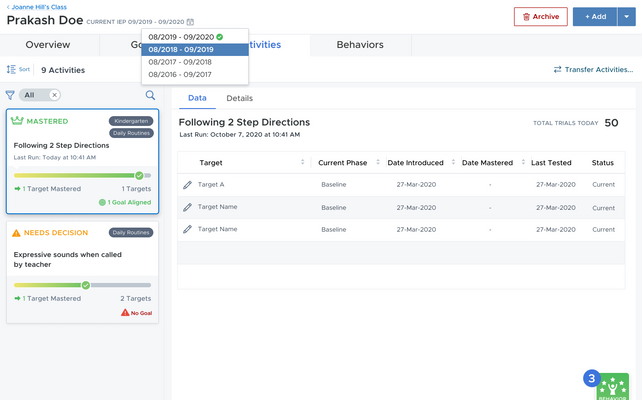 LiftEd screenshot: LiftEd progress overview