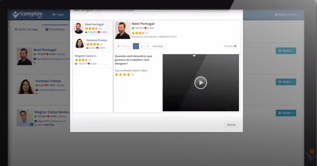 Compleo screenshot: Compleo view candidates