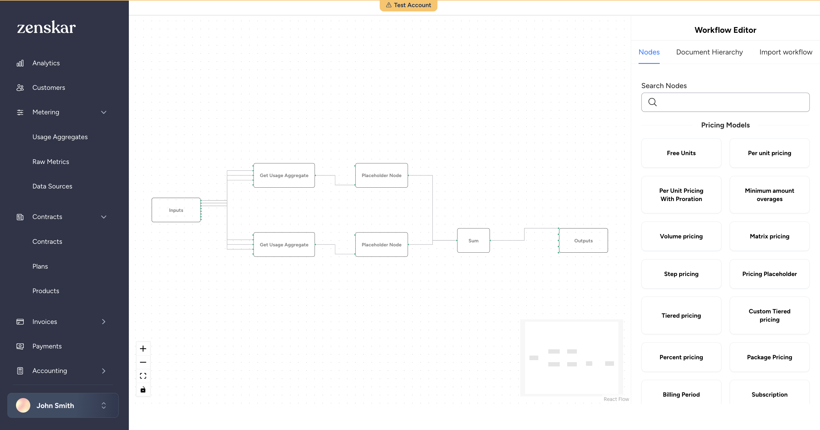 Zenskar Software - Zenskar's drag-and-drop graphical contract builder