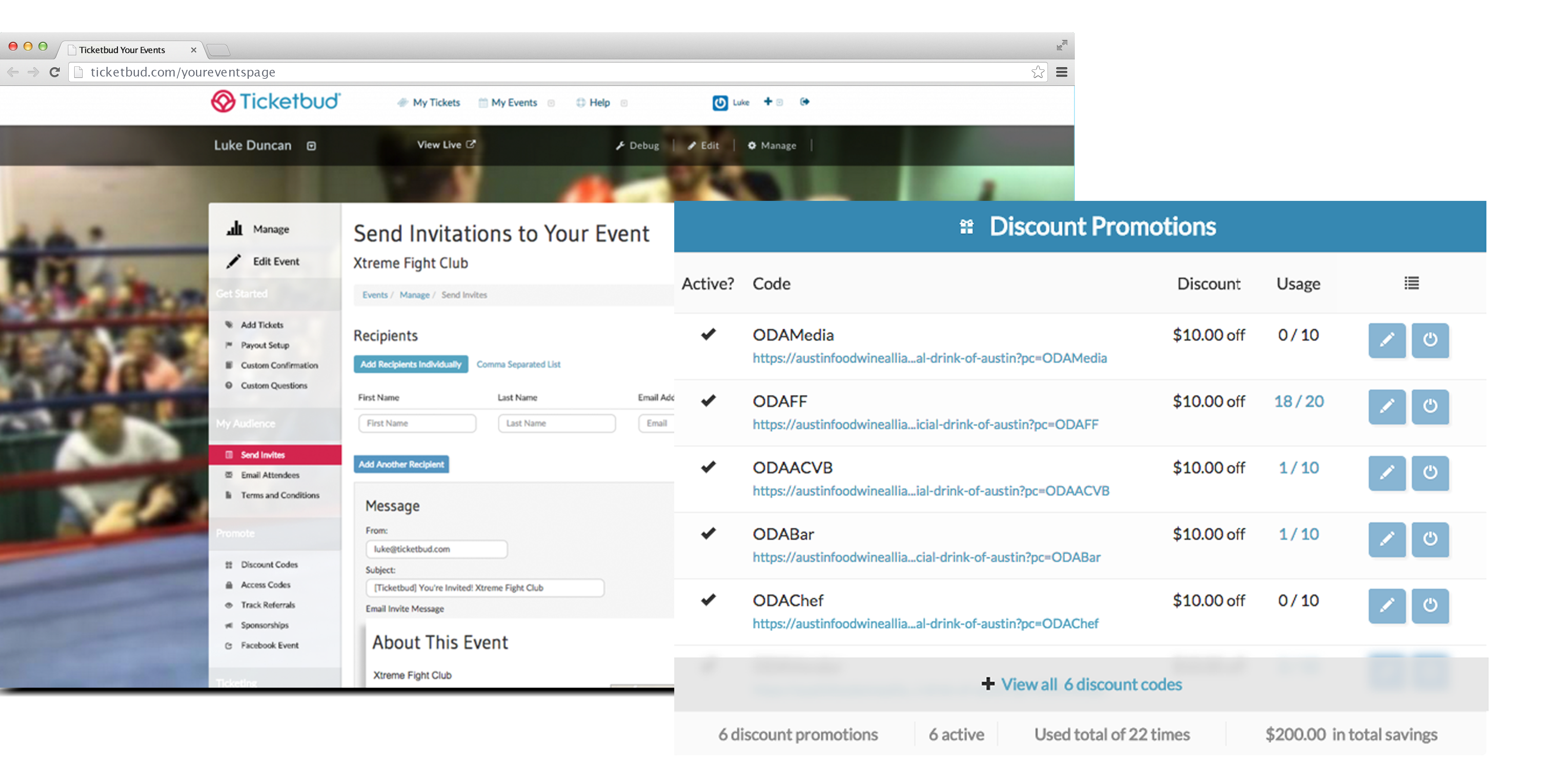 Email targeted invitations and use promotional tools to build an audience