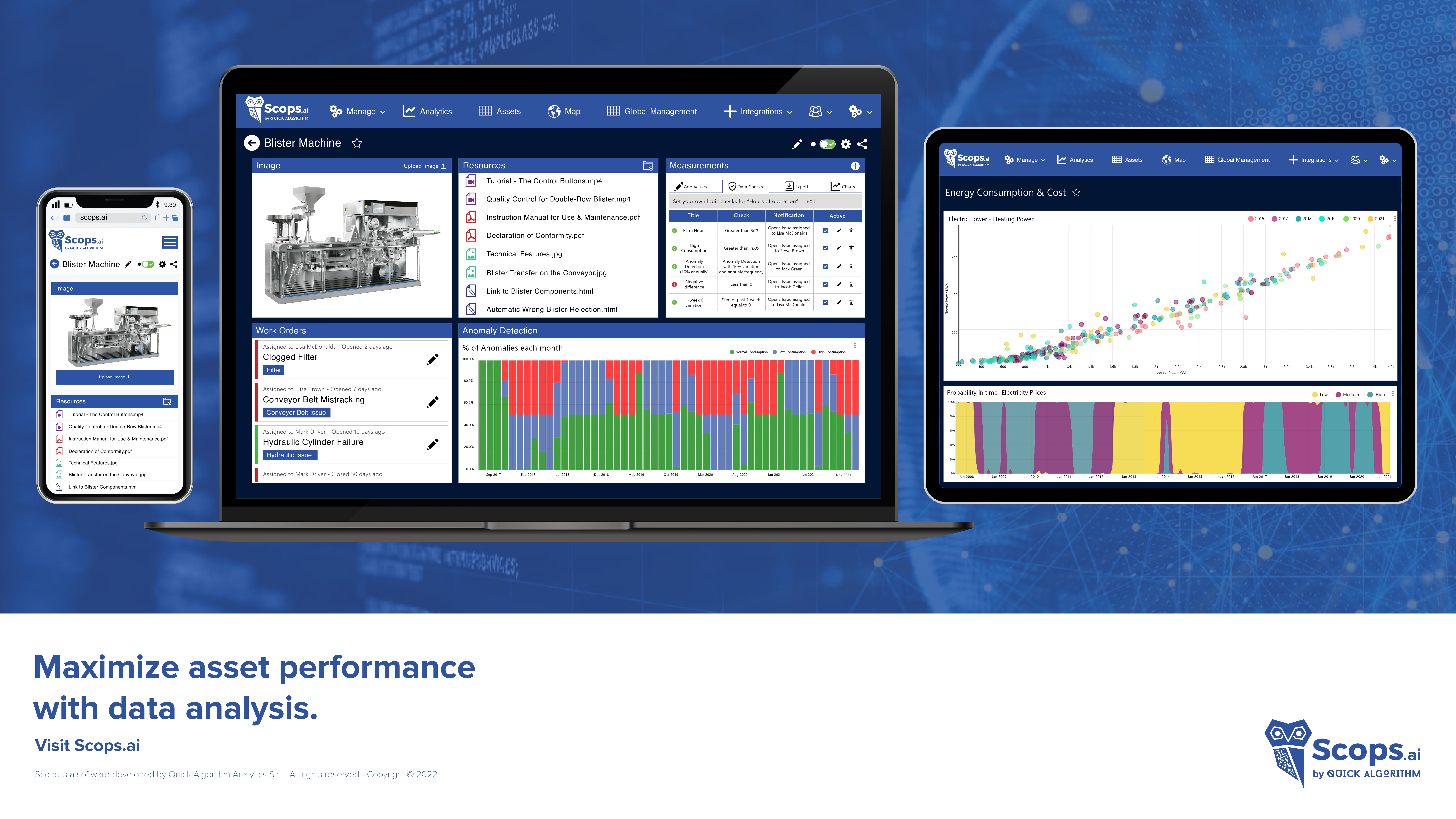 Scops screenshot: Maximize asset performance with data insight