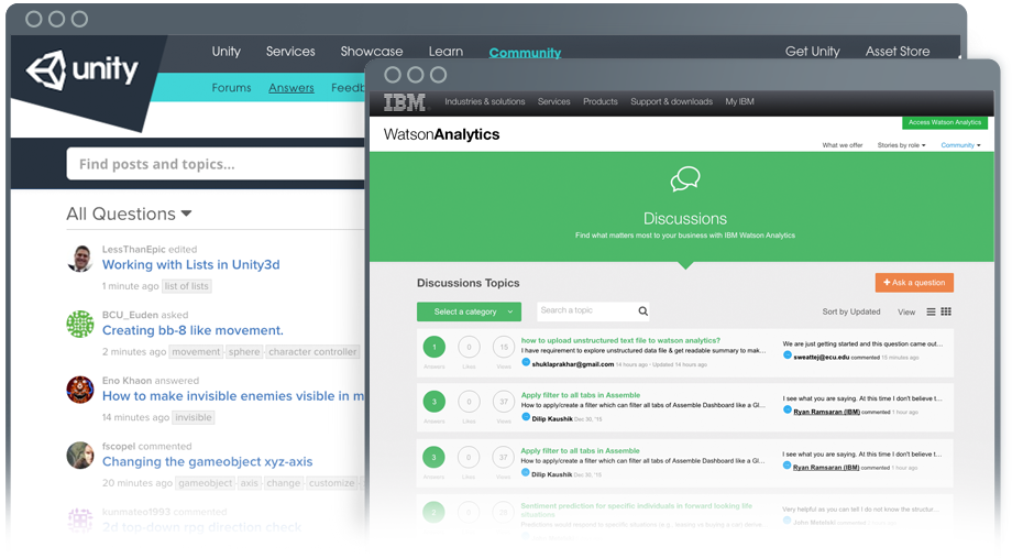 AnswerHub screenshot: AnswerHub Communities