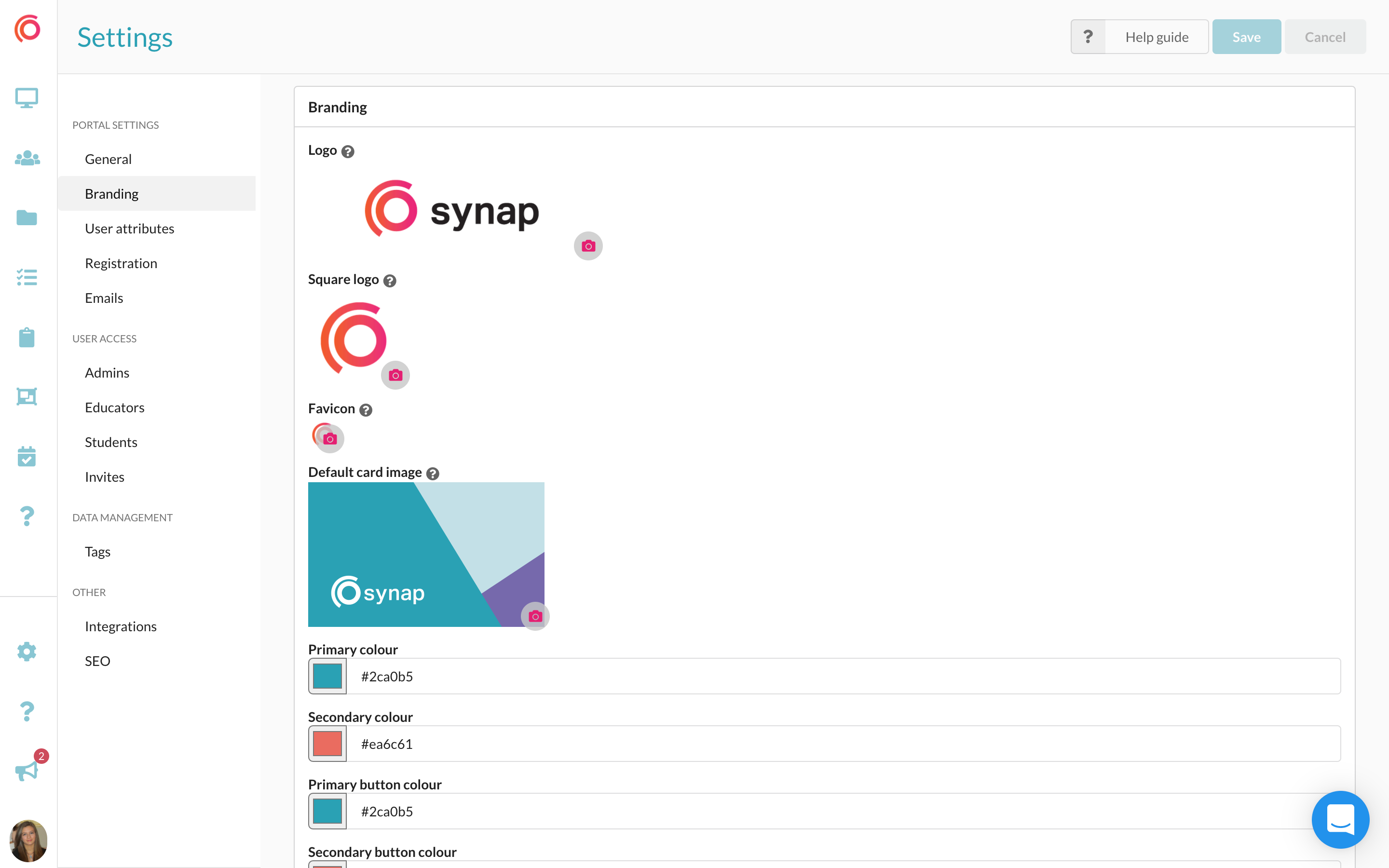 Synap Software - Brand your portal with company logos, images and colours