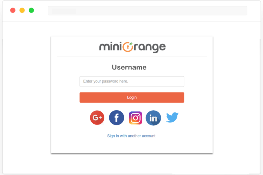 miniOrange Software - miniOrange IDP Login Page