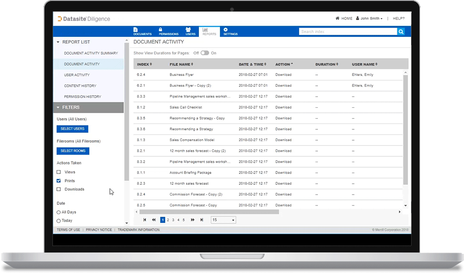 Datasite Diligence Virtual Data Room Logiciel - 1