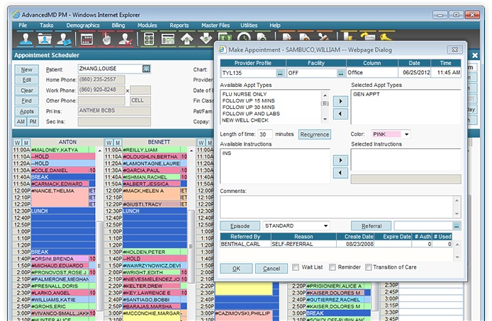 AdvancedScheduling screenshot: Schedule appointments