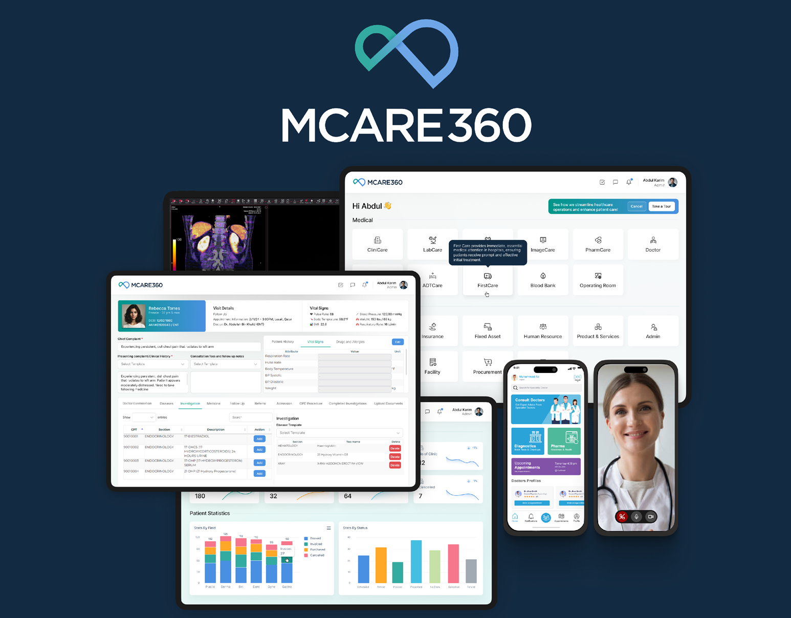MCare360 screenshot: MCare360 metrics