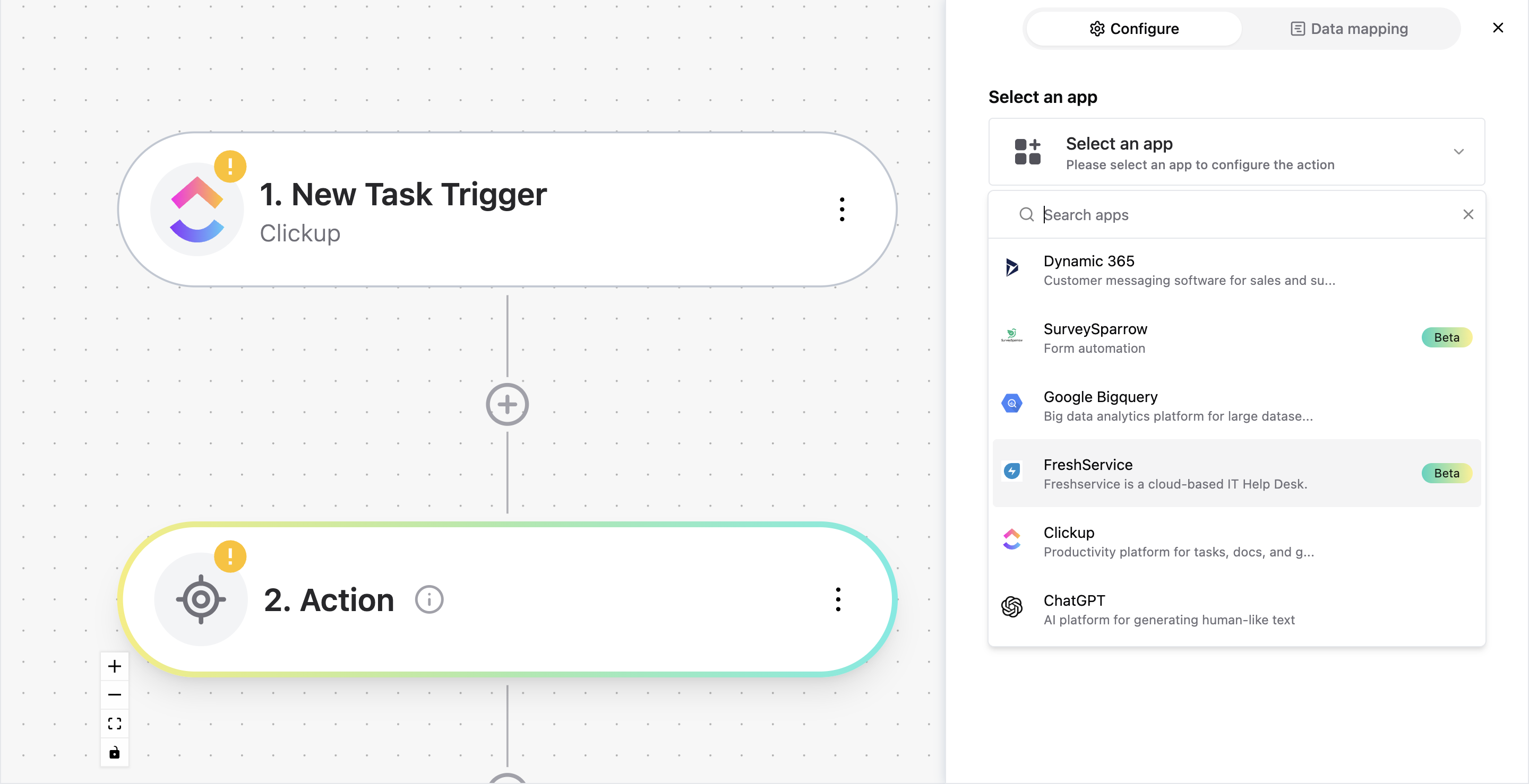 Konnectify screenshot: Konnectify app triggers