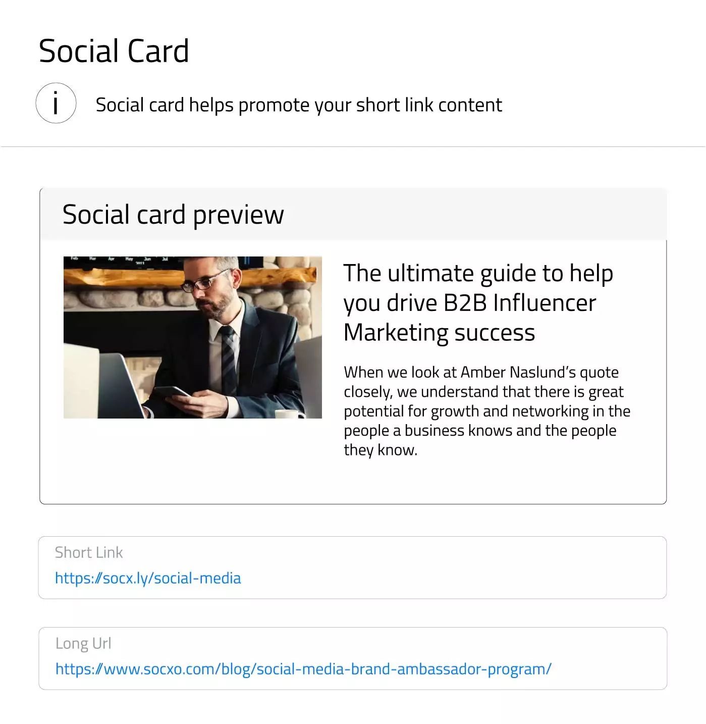 Make Images as Clickable Social Cards to Share Links on Social Media.