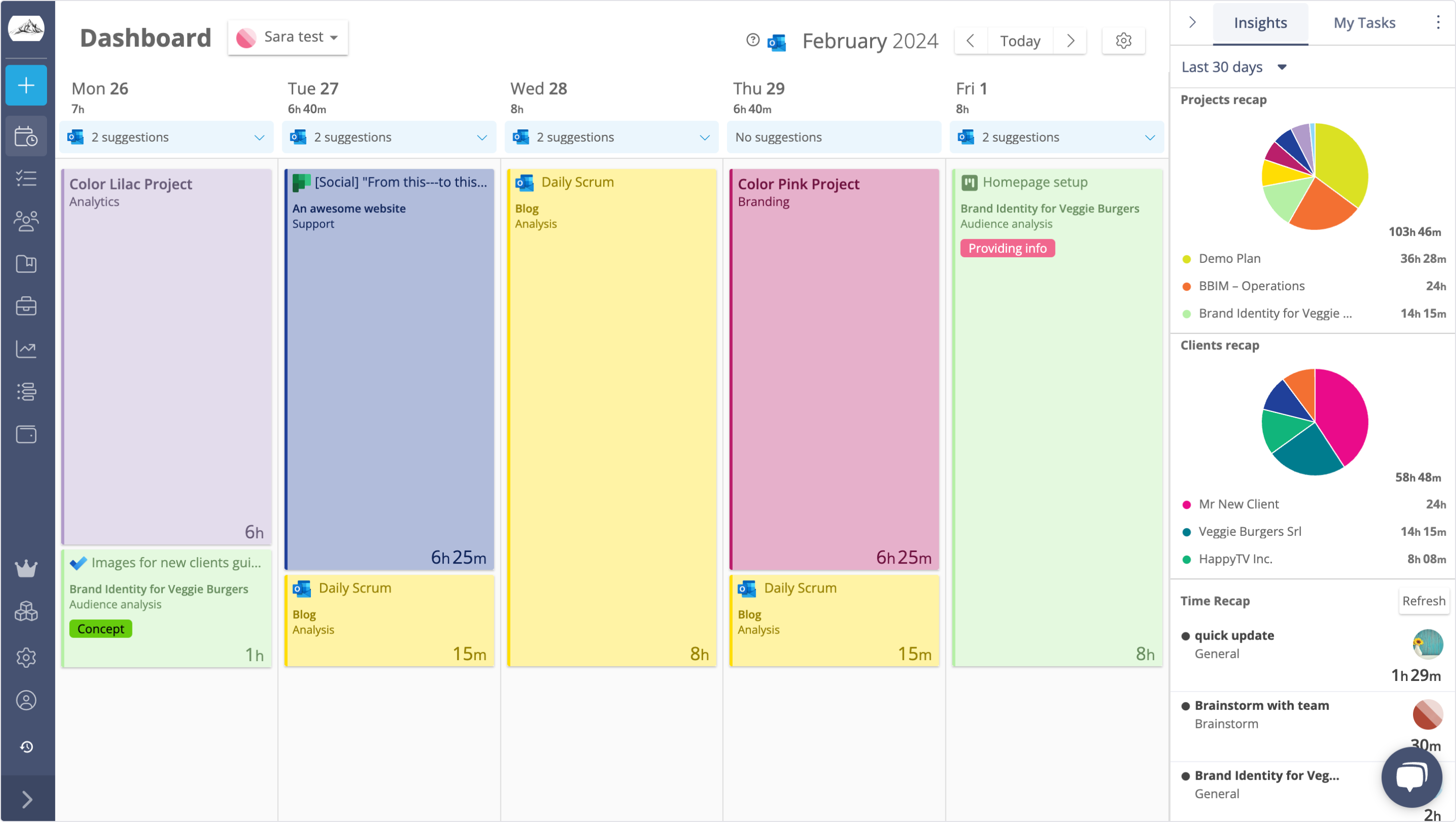 Timeneye screenshot: Timeneye Dashboards and Productivity Insights