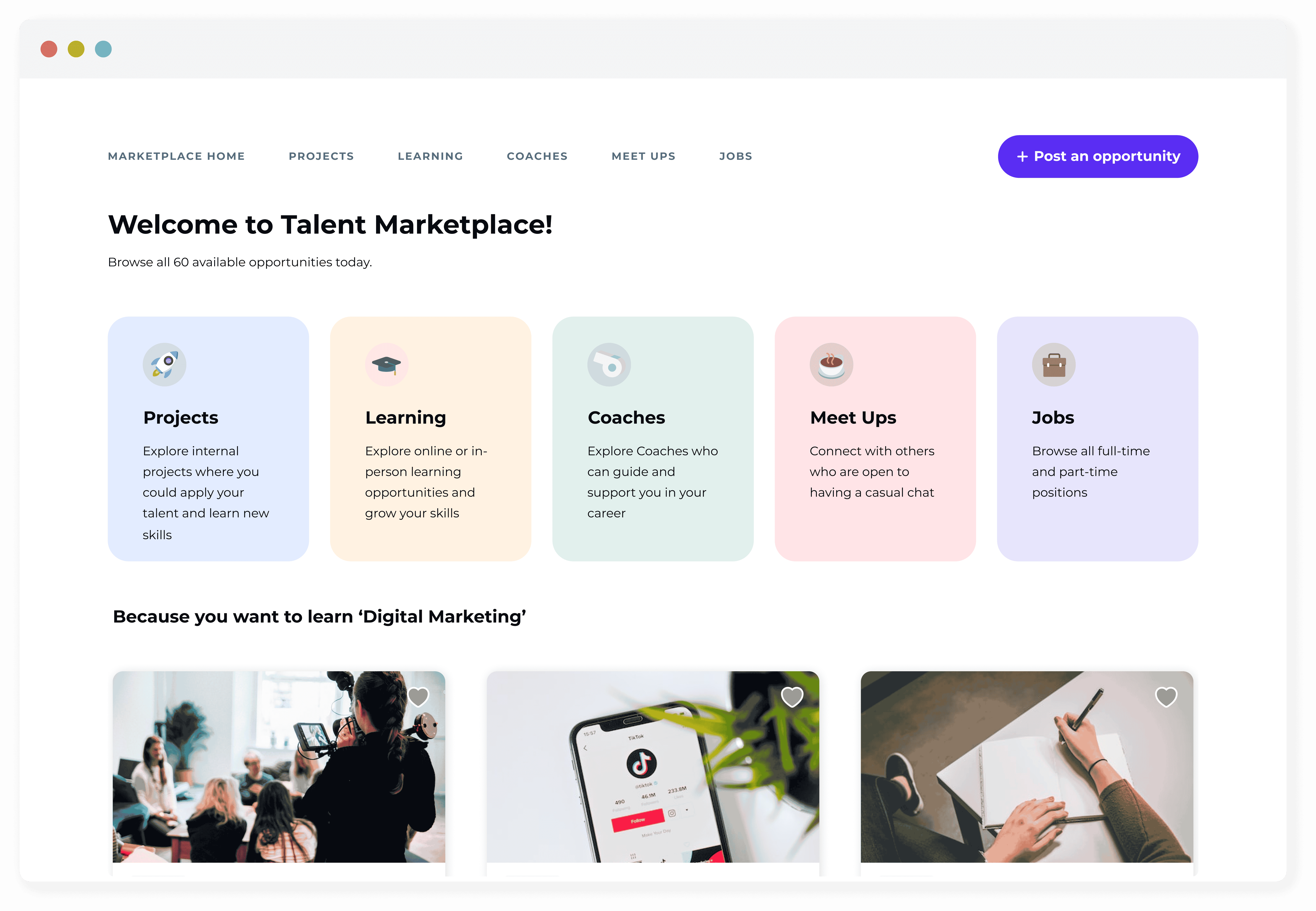 GoFIGR screenshot: GoFIGR connects the skills and aspirations of your employees to existing opportunities within your business, helping you develop, upskill and retain critical talent. 