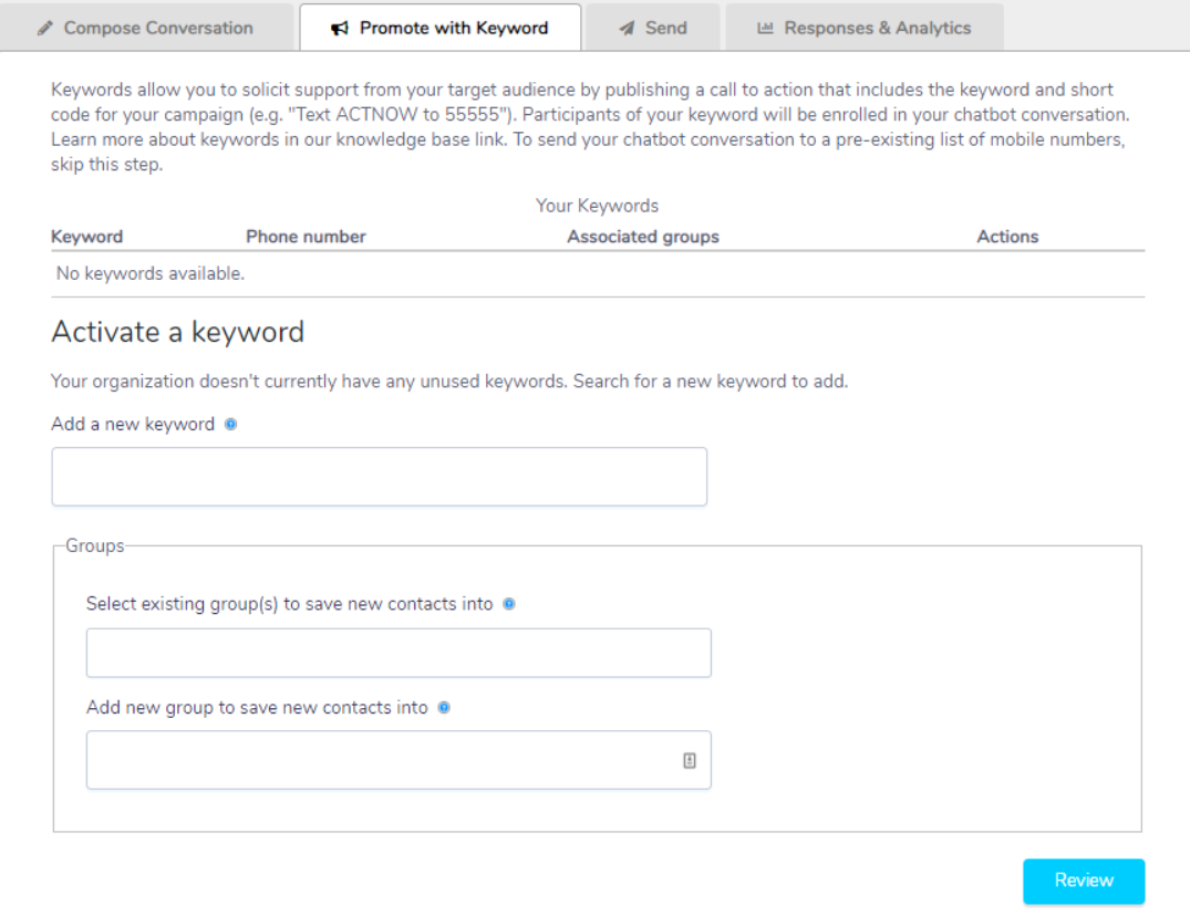 New/Mode keyword activation