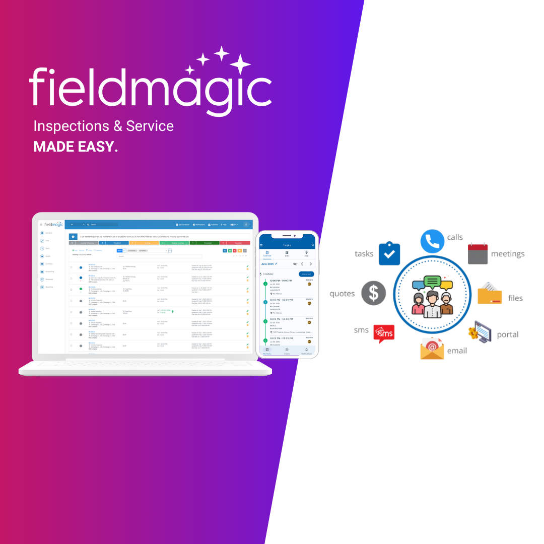 Fieldmagic Software - Fieldmagic includes built-in CRM features including Lead Management, Quoting, Email Archiving, Activity Management, File Storage and much more. This provides a complete solution for businesses looking to better gain a complete view of their customers.