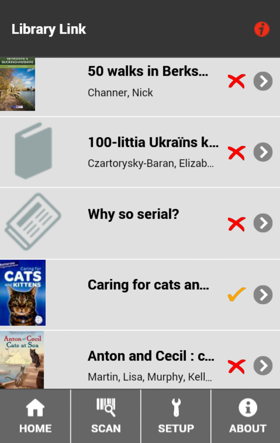 Liberty Software - Library Link allows users to view resources, and displays their availability in the resource list