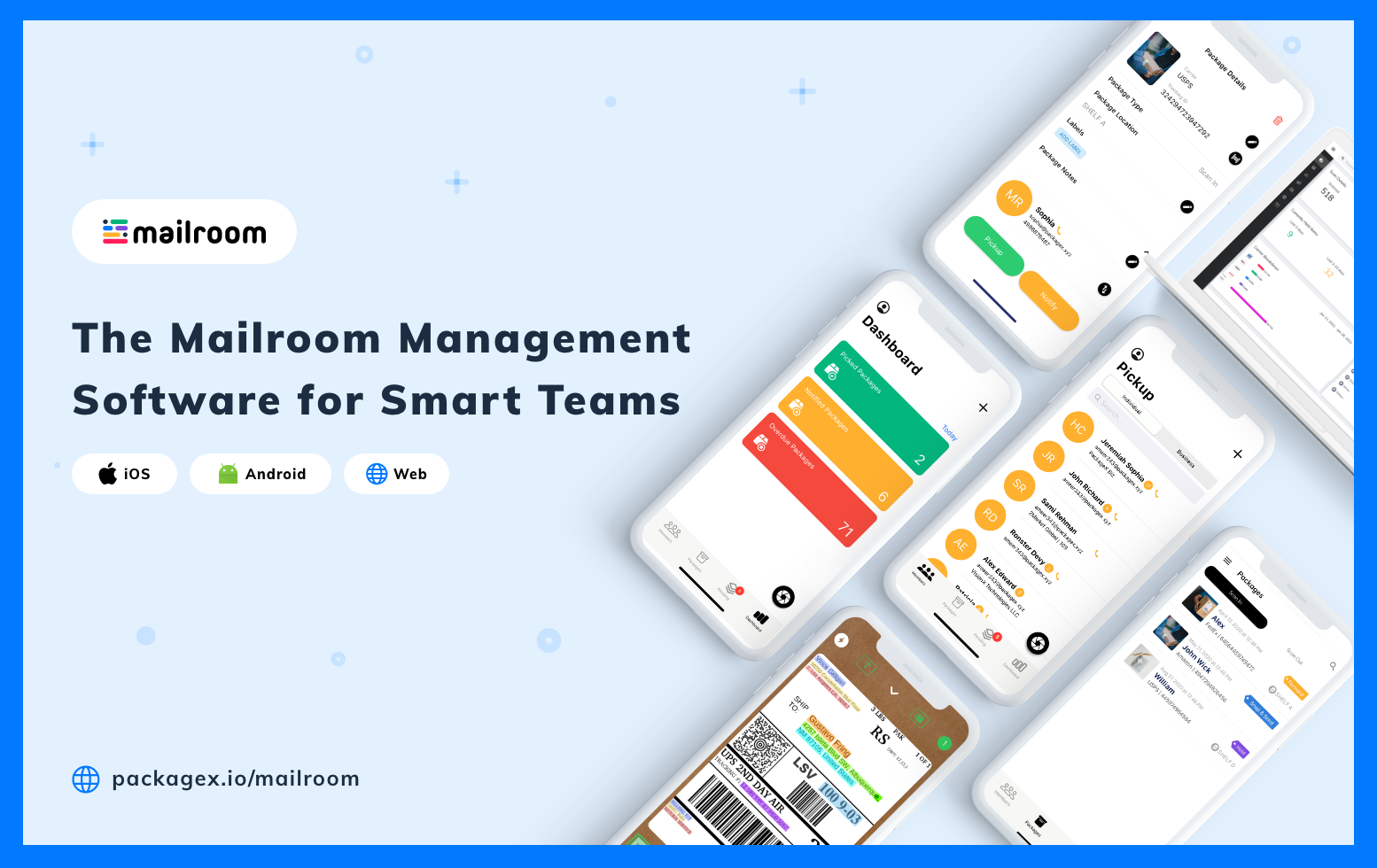 PackageX Mailroom is the smart mailroom management software used by businesses in 200+ cities worldwide.
