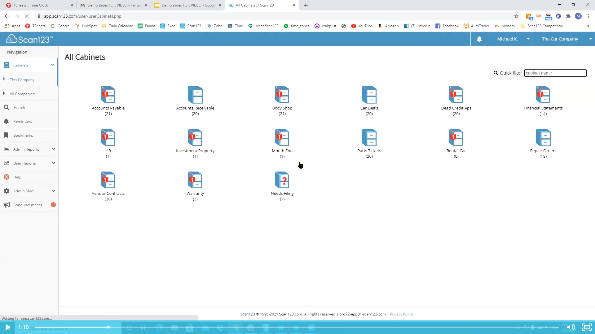 Scan123 screenshot: Go paperless with Digital File Cabinets