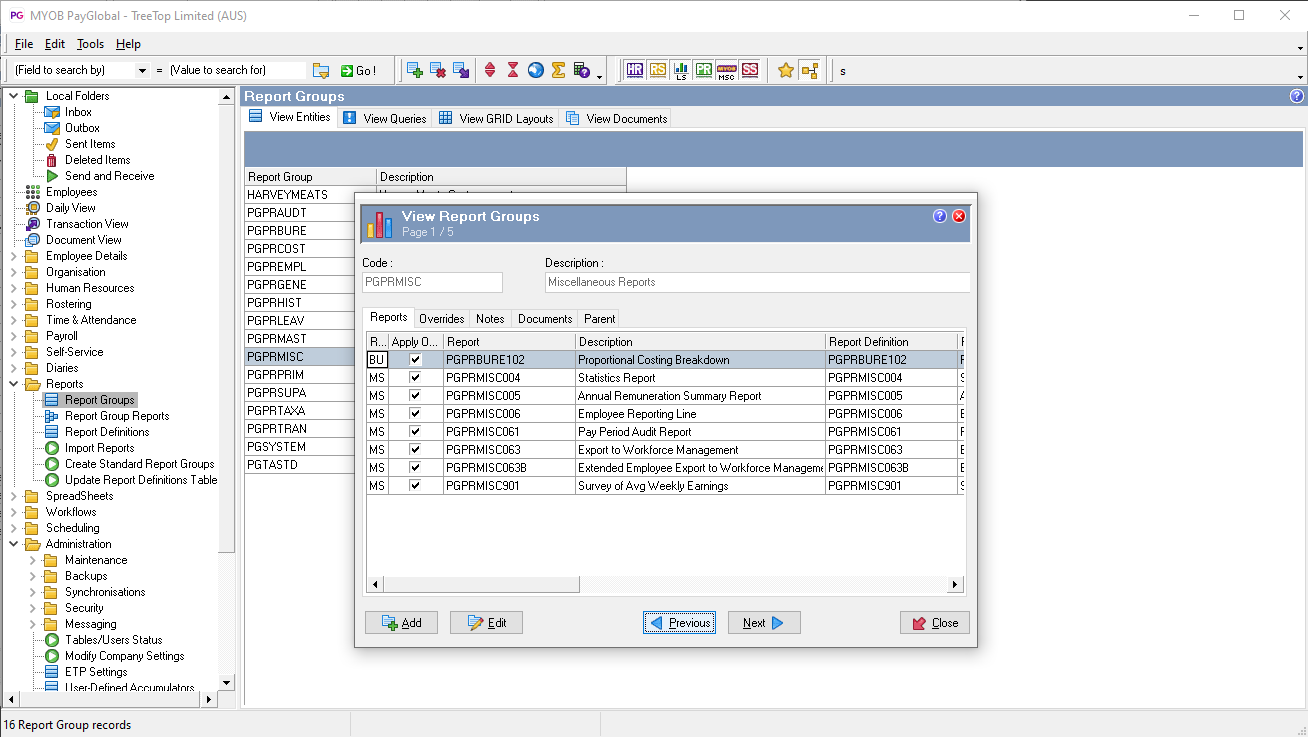 MYOB PayGlobal Software - MYOB PayGlobal Detailed Reporting