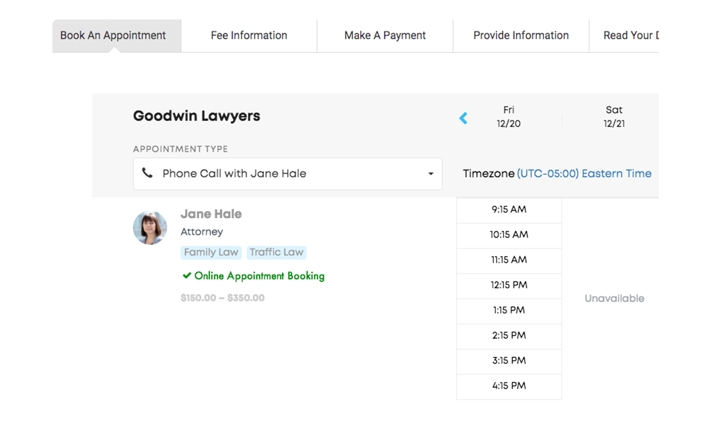 LEAP Software - Online appointment booking