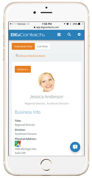 Access important Contact information from any Mobile device