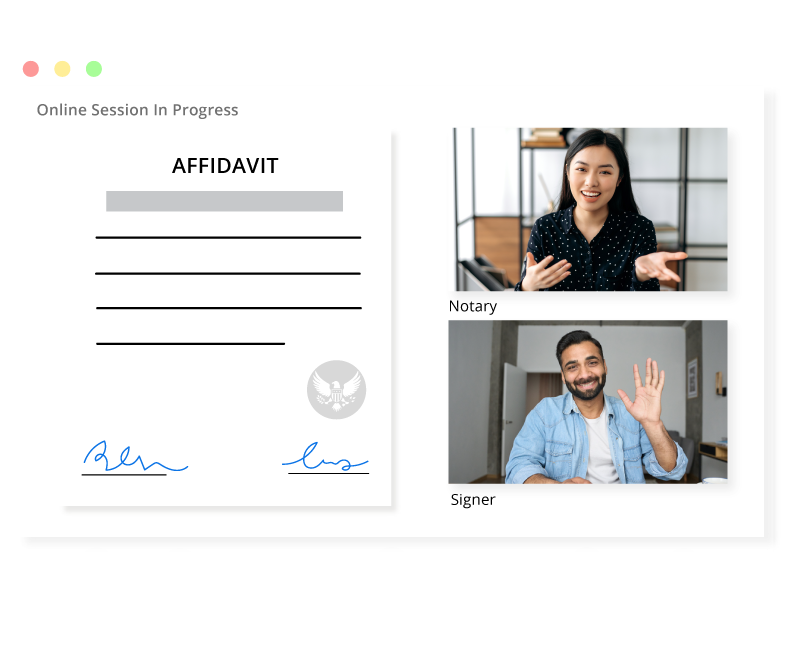 Online Notary Center screenshot: Online Notary Center online session in progress