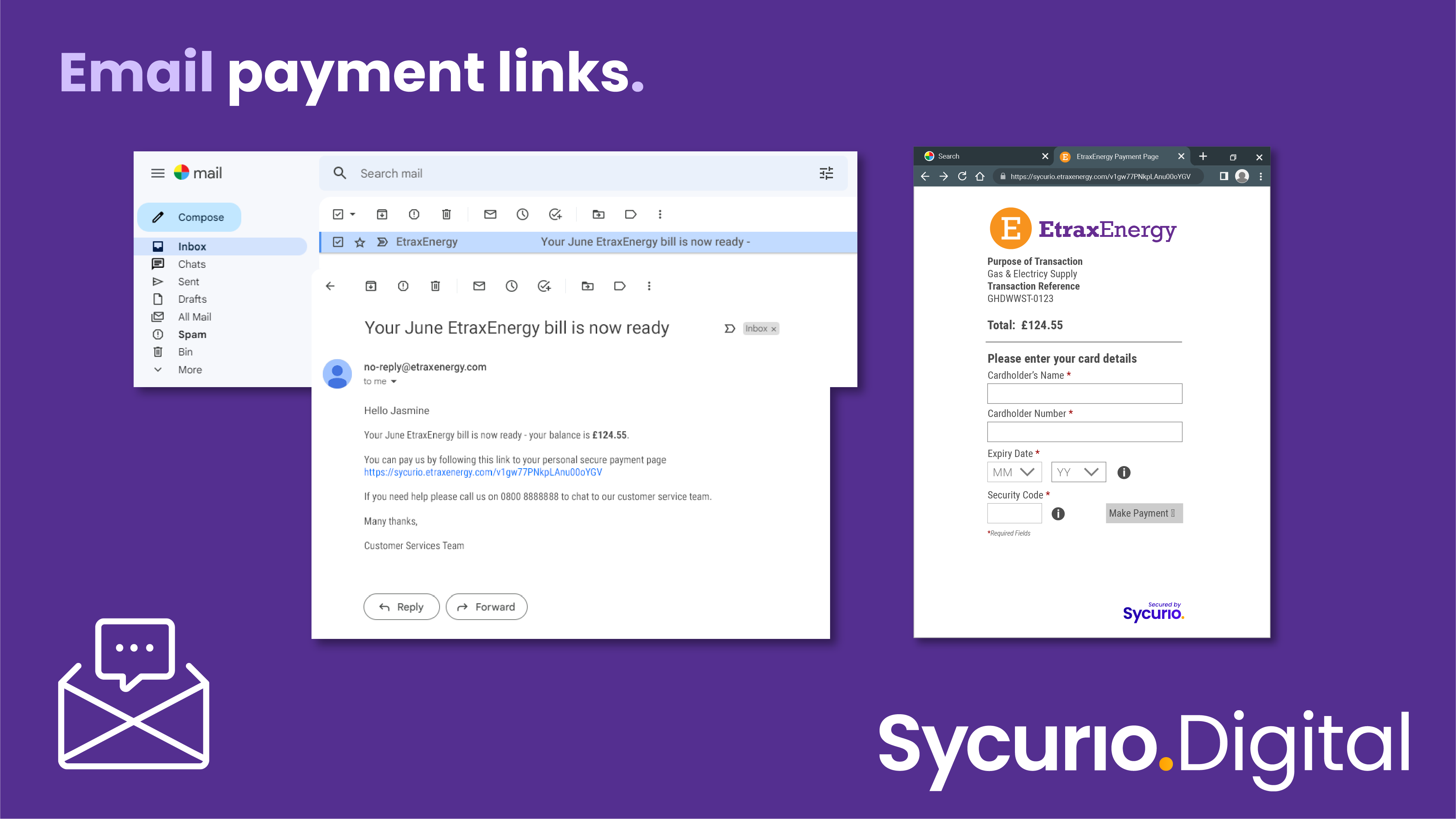 Sycurio.Digital Omnichannel Payment Links email payment link integrations