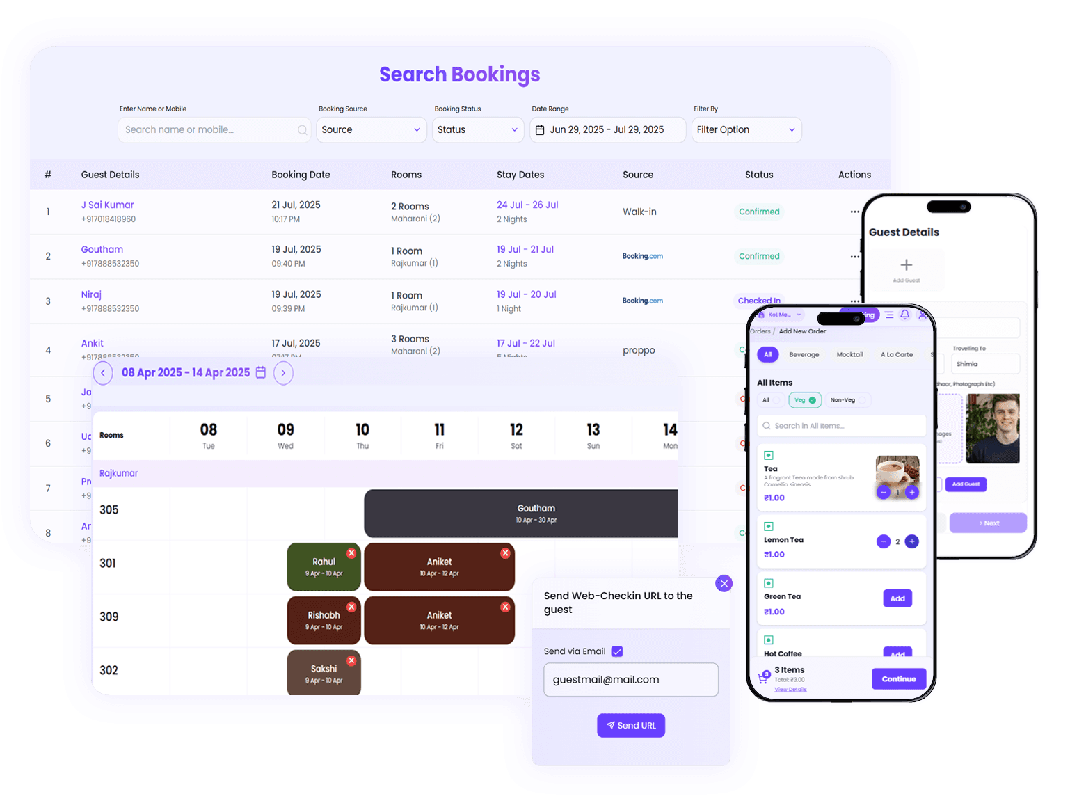 Proppo screenshot: Proppo search bookings