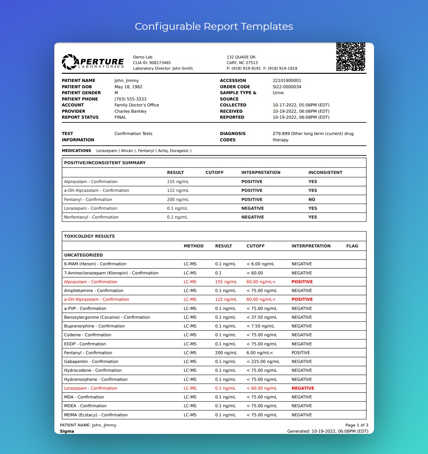 Configure report templates for qualitative and quantitative results. Configure the appearance of comments and critical results just the way that your clients like them.