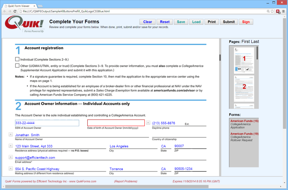 Quik! Software - Configurable forms viewer