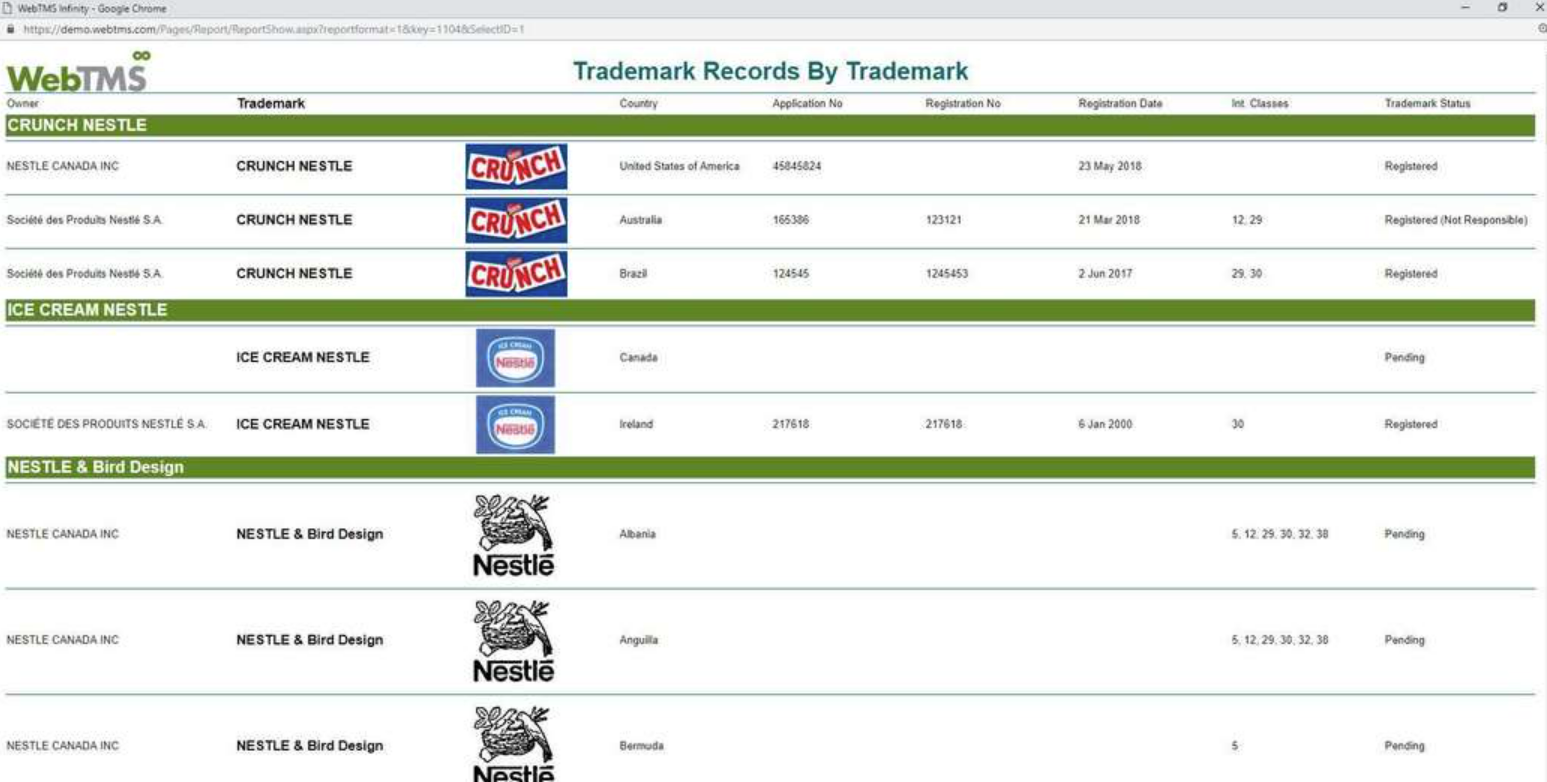 WebTMS trademark records