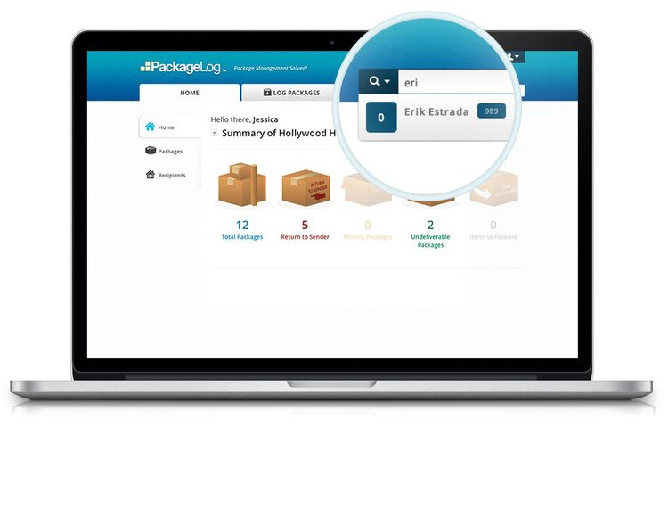 PackageLog Software - PackageLog deliveries summary and search