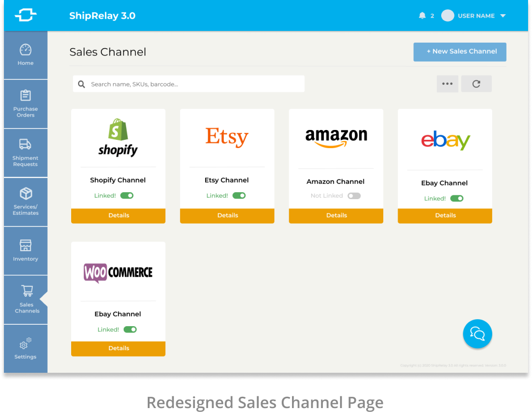 Sales Channel Page