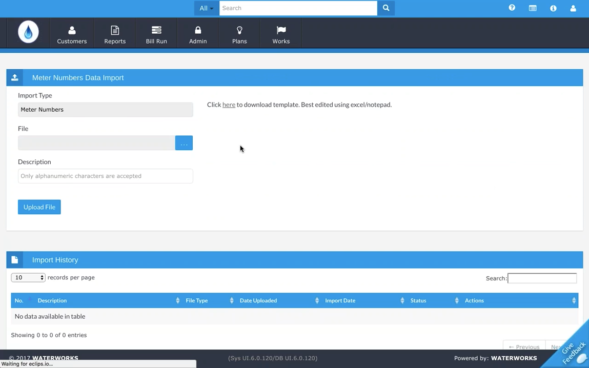 Import meter numbers and add a description