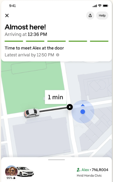 Uber Eats screenshot: Uber Eats tracking