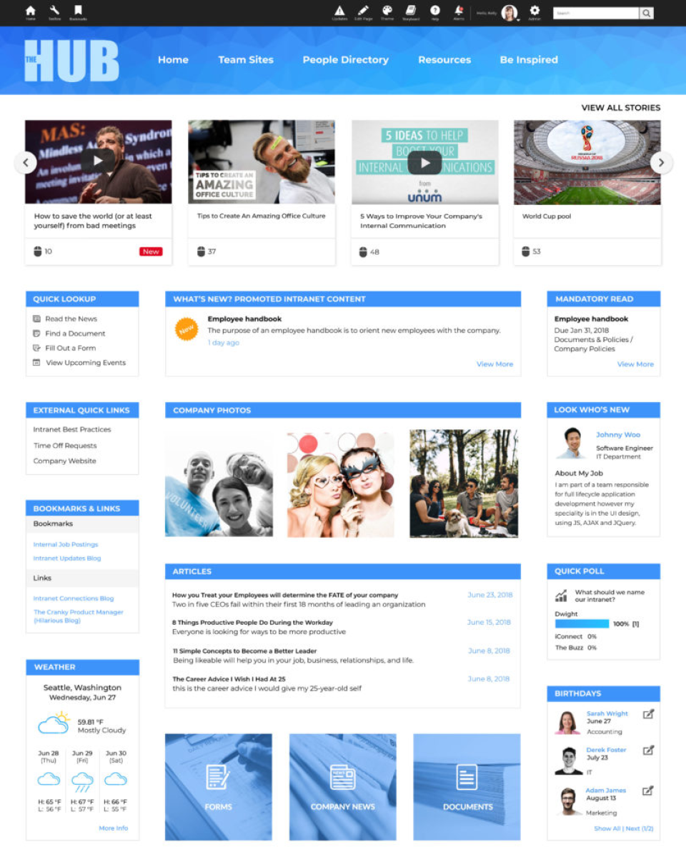 Source supports corporate, financial and healthcare related intranets, allowing employees to store documents and share information securely online