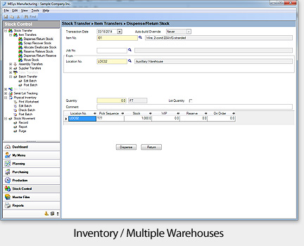 MISys Manufacturing inventory