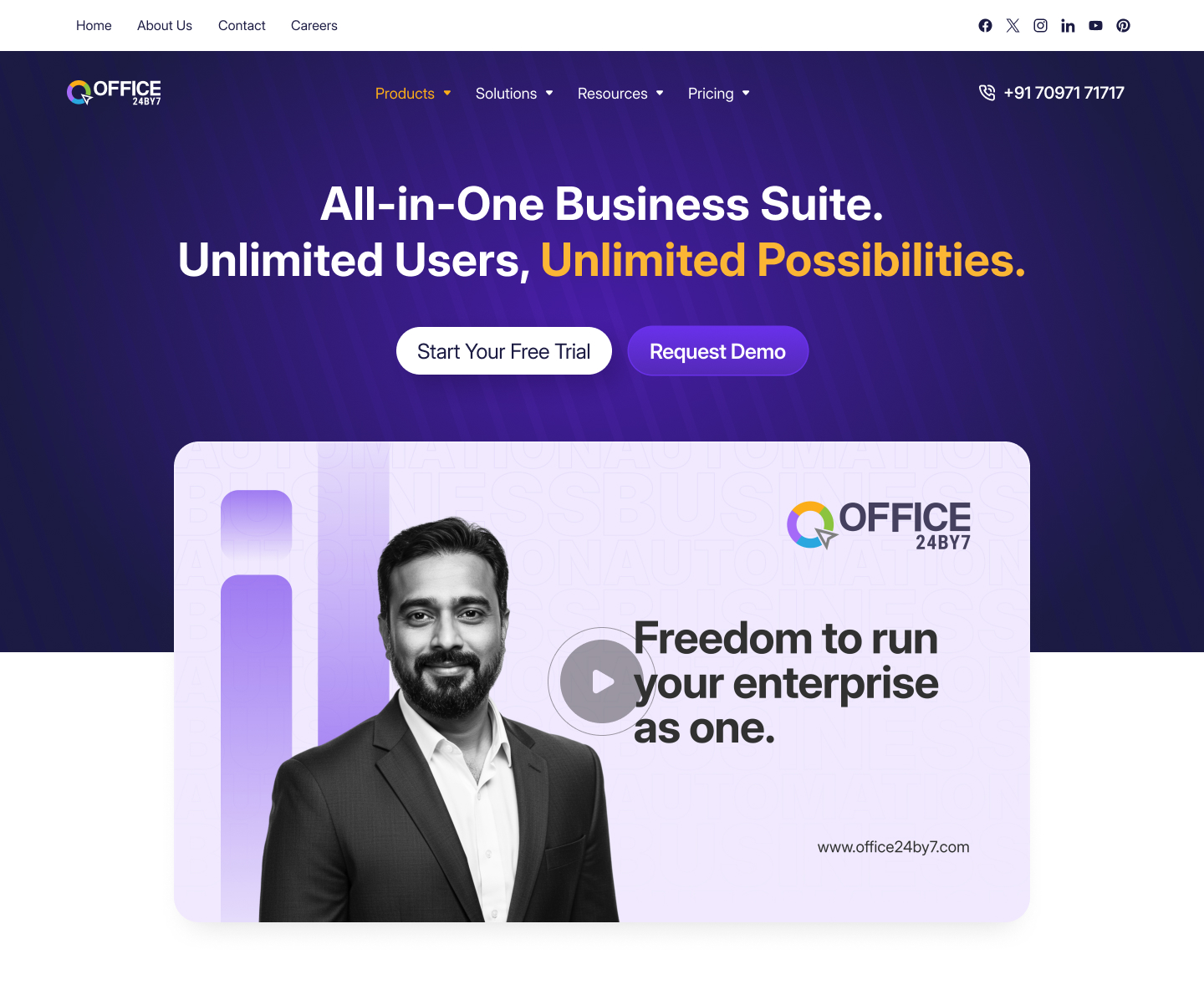 Cloud Telephony Software screenshot: Website home page
