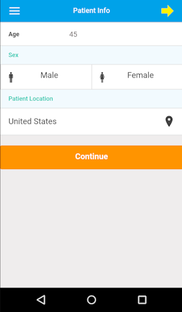 XebraPro screenshot: Patient information is collected at the start of the exam