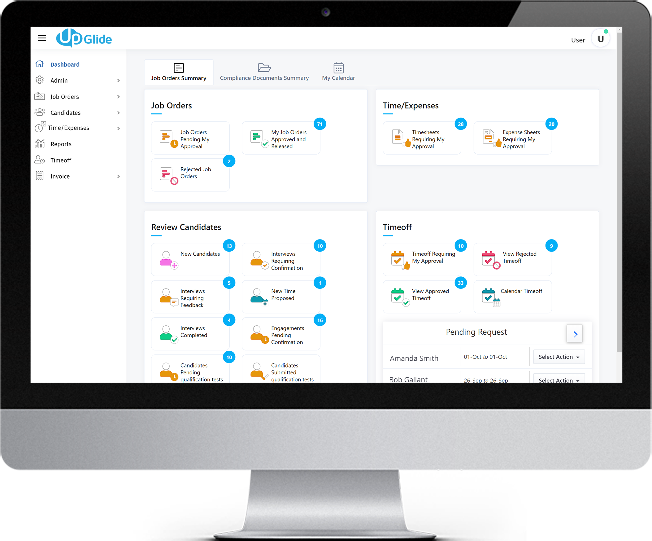 UpGlide screenshot: Contingent Workforce Platform