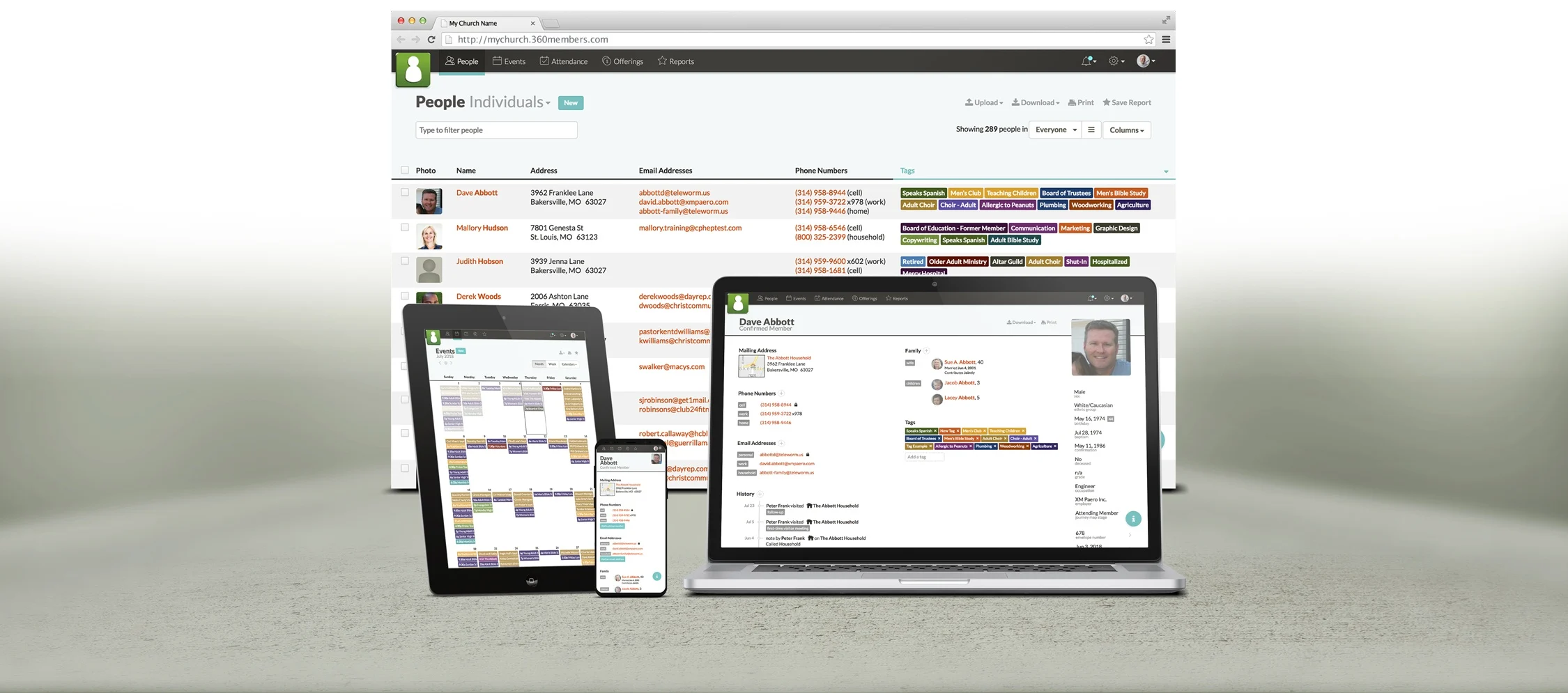 Church360° Members screenshot: The ultimate flexibility in church management software.
Manage important membership information and discover congregational trends with Church360° Members, web-based church management software from Concordia Technology Solutions.