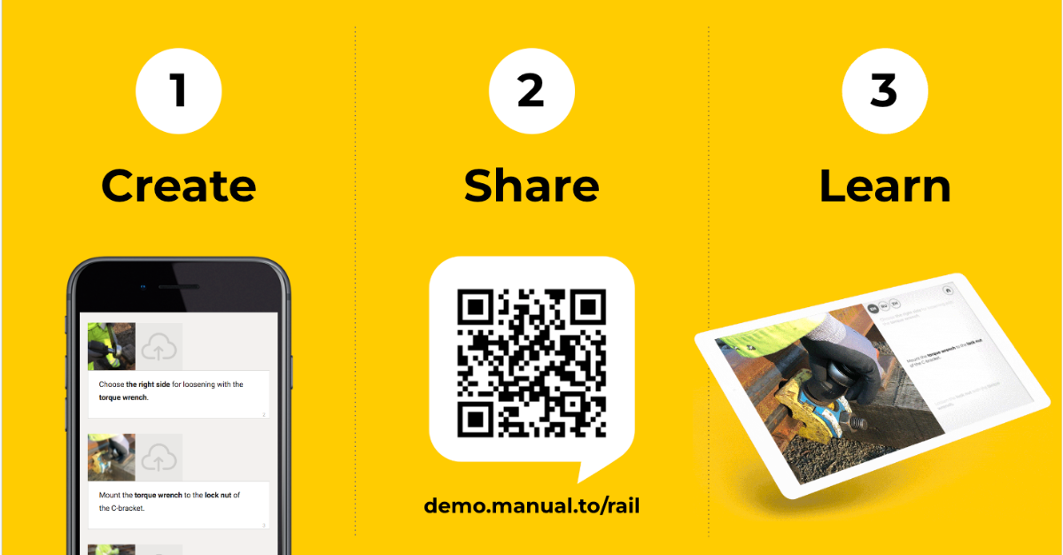 Manual.to screenshot: Easy to create and share work instructions for engaging learning.