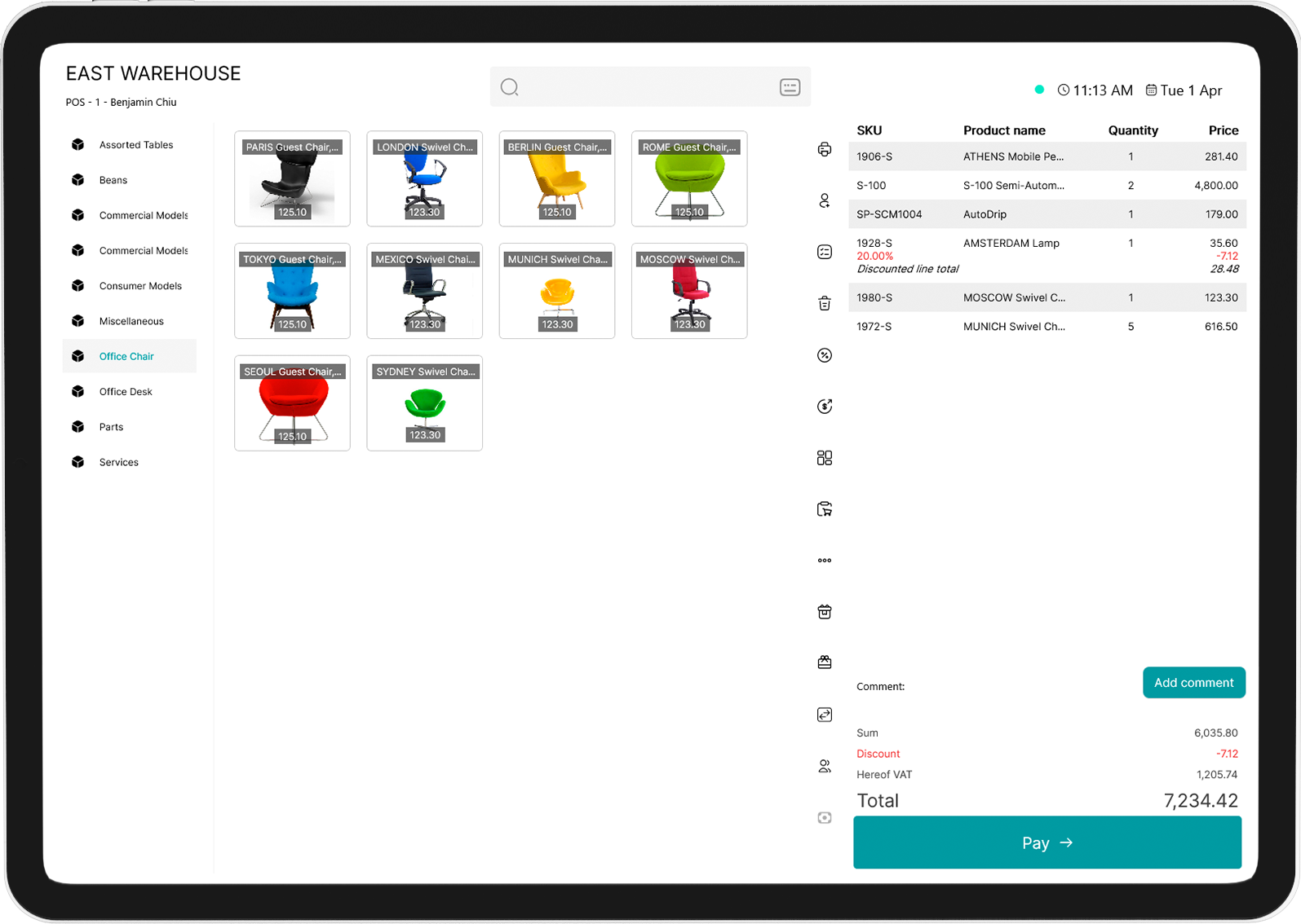 POS365 screenshot: POS365 frontpage.
Access all products from Business Central. 