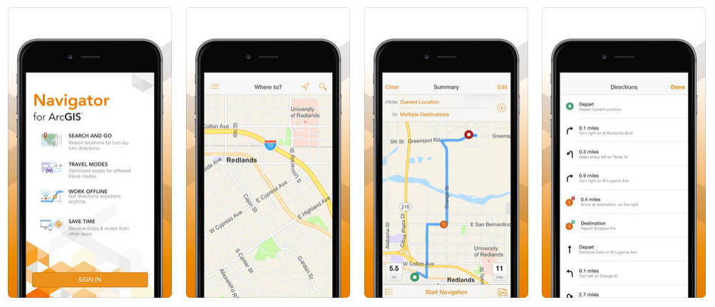 ArcGIS Software - Navigator for ArcGIS is a companion mobile app for iOS and Android, providing map-based navigation for field-based workers