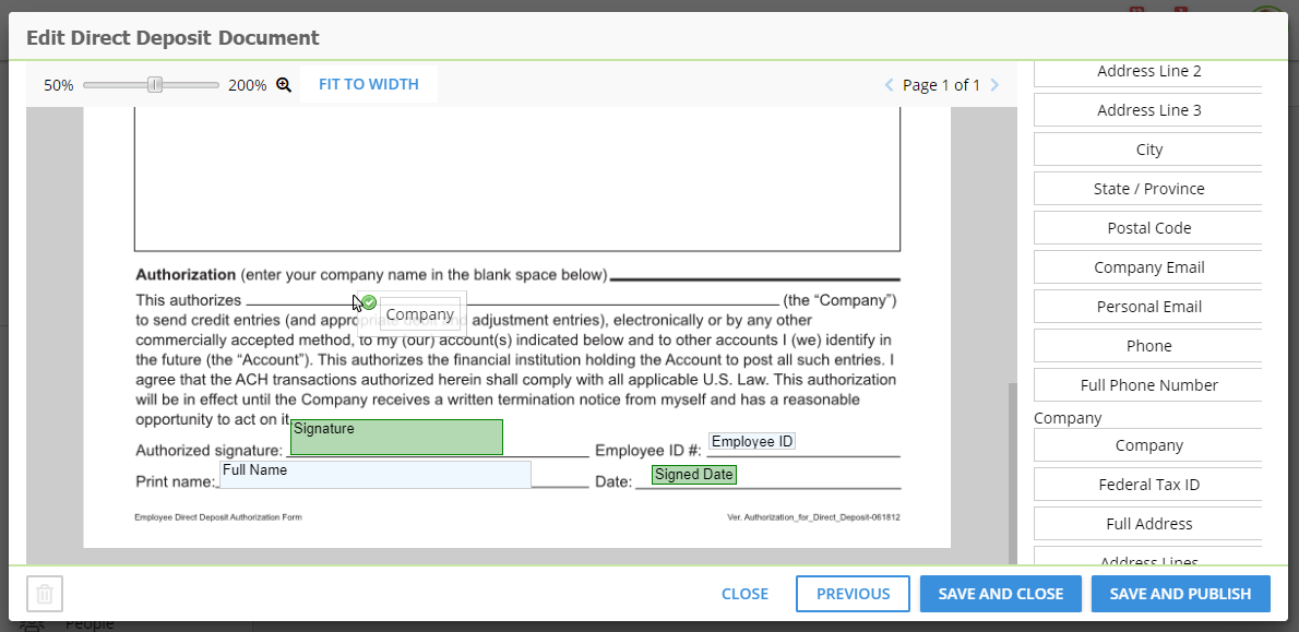 SentricHR Software - SentricHR document editing