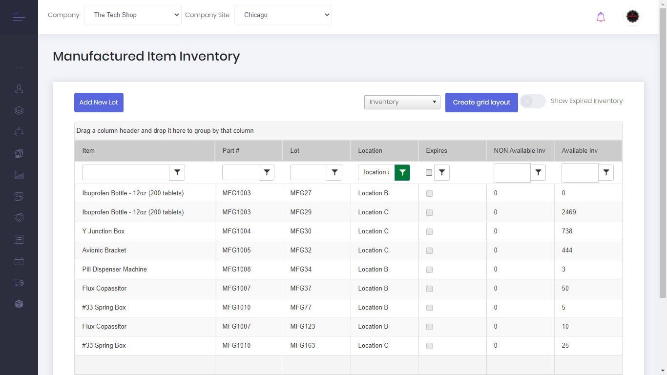QT9 ERP Software - Inventory Real-Time Reporting