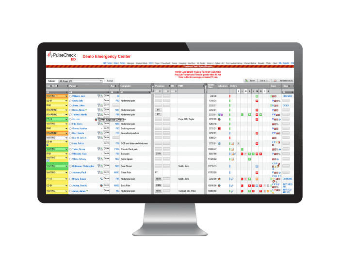 PulseCheck screenshot: PulseCheck patient records