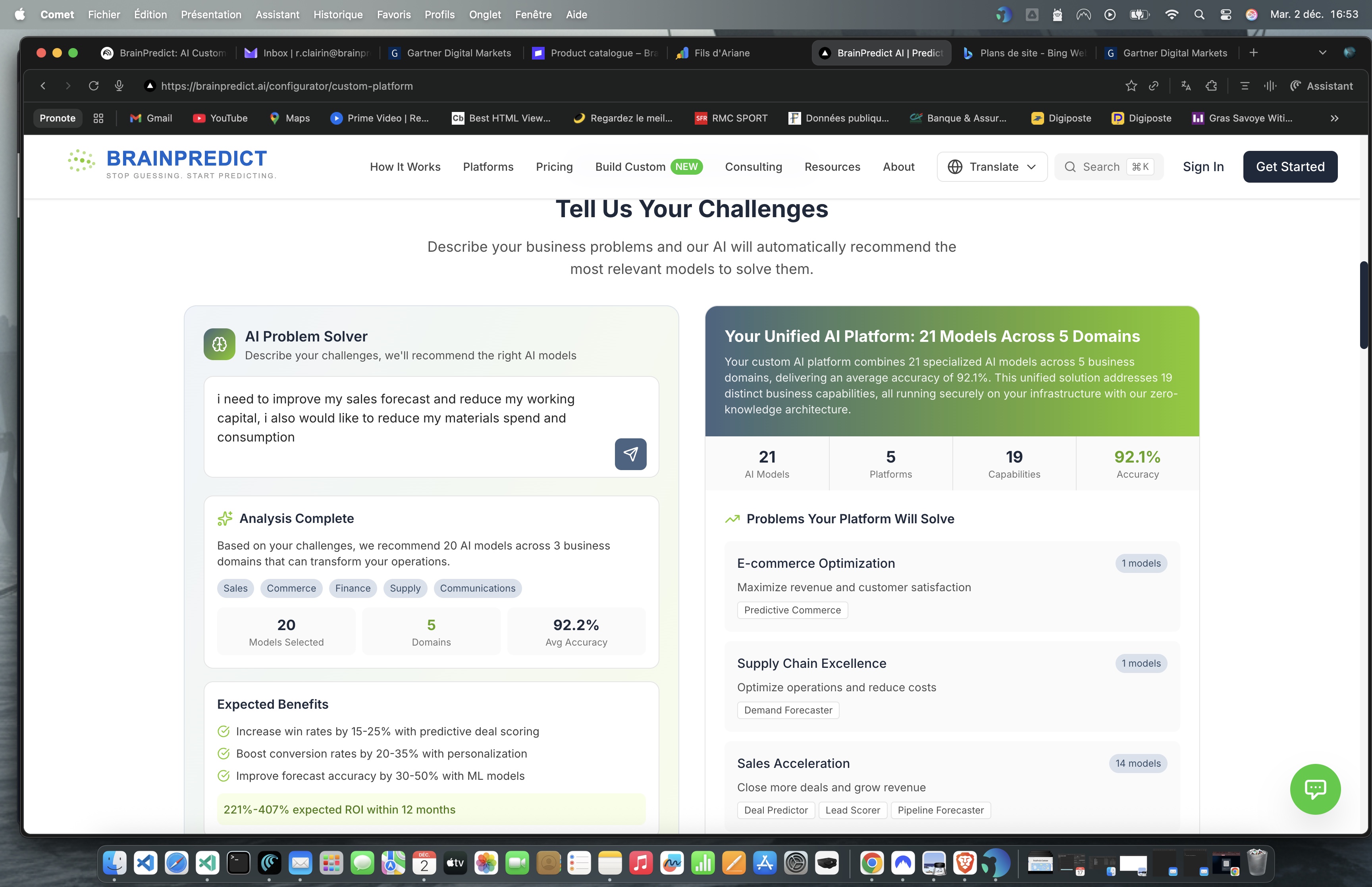 BrainPredict screenshot: BrainPredict AI problem solver