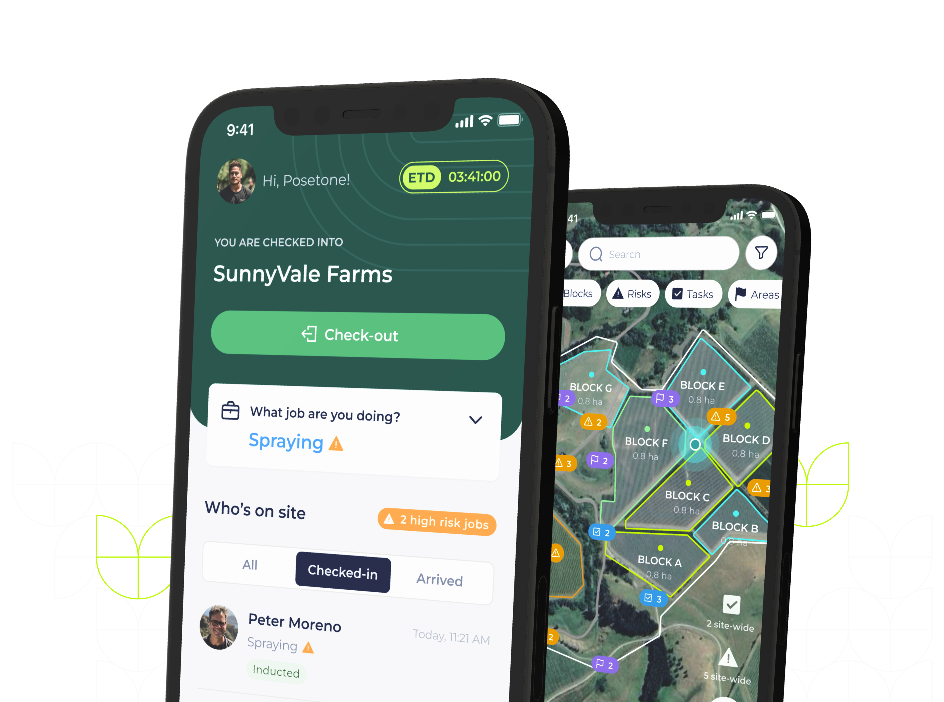 Onside screenshot:  Bring your operation’s safety, biosecurity, and visitor and contractor data into one place, so you can manage risk with confidence.