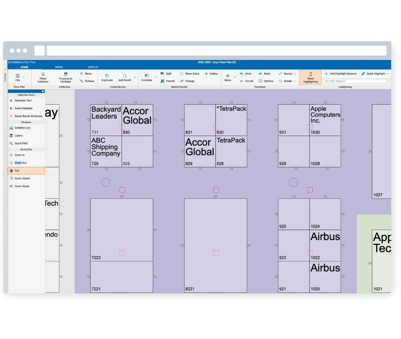 Ungerboeck Software Software - Ungerboeck exhibition floor plan